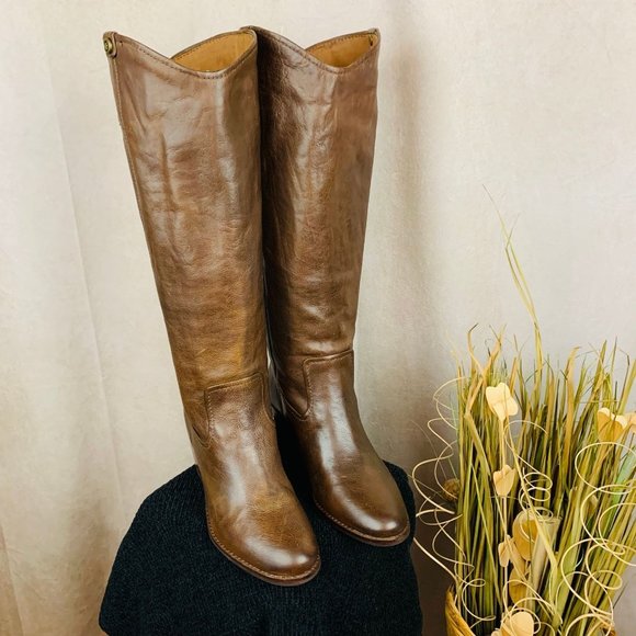 Frye Shoes - 💰🎄Frye Women's Brown Leather Jolene Pull On Boots with Heel I Size 8.5